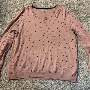 Daniel Rainn Mauve Sweater with Bird Design